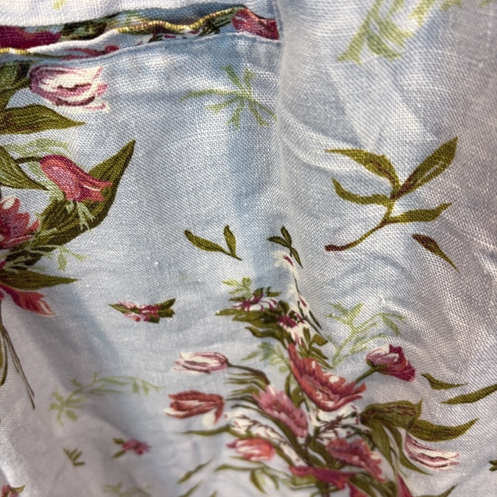 Vintage Lanz of Salzburg Linen Floral Button Down Maxi Dress Size 14 - Picture 11 of 13
